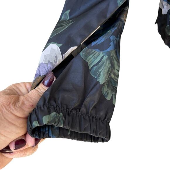 THREAD + SUPPLY women’s size small windbreaker jacket, with hood, black floral. - Picture 7 of 12